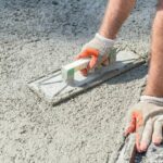 Concrete being levelled